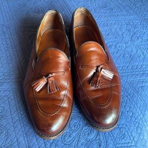 ALLEN EDMONDS Acheson Brown Leather Loafer with Tassel, Size 11.5 3E
